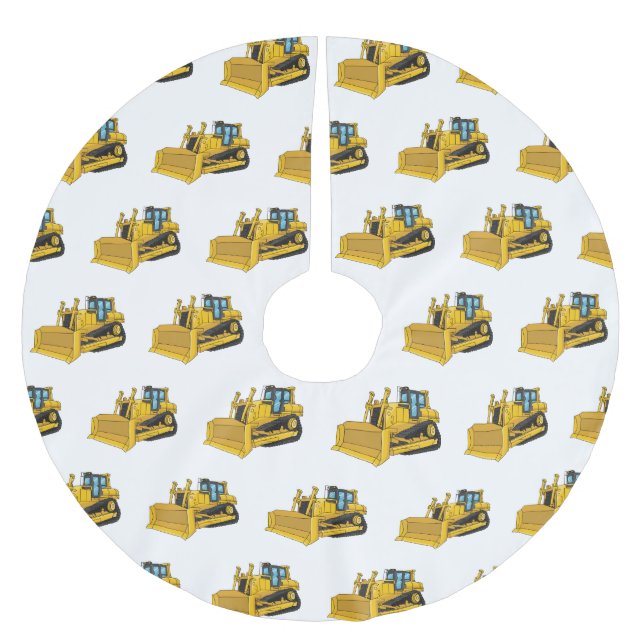 Jupon De Sapin En Polyester Brossé Illustration de dessin animé Bulldozer (Devant)