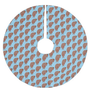 Jupon De Sapin En Polyester Brossé Illustration de dessin animé de capybara ukulele