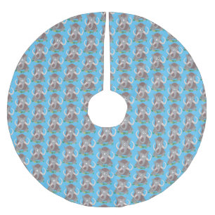 Jupon De Sapin En Polyester Brossé Illustration de dessin animé drôle de mammouth lai
