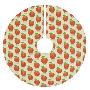 Jupon De Sapin En Polyester Brossé Illustration de dessin animé sur la pomme de danse