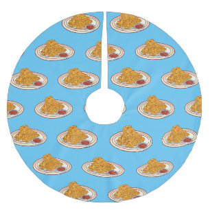 Jupon De Sapin En Polyester Brossé Illustration de dessin animé sur le poulet frit