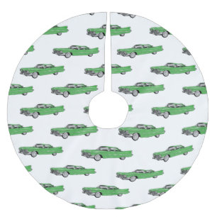 Jupon De Sapin En Polyester Brossé Illustration de dessin de voiture classique 1959