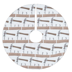 Jupon De Sapin En Polyester Brossé Illustration de dessin mignon, marteau et ongles