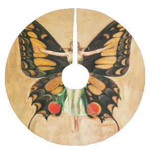 Jupon De Sapin En Polyester Brossé Illustration de femme de Leyendecker papillon Flap