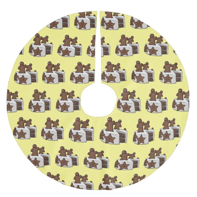 Jupon De Sapin En Polyester Brossé Illustration de gâteau de pain d'épices (Devant)