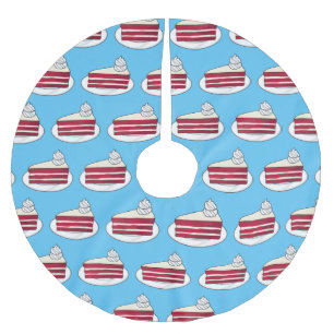 Jupon De Sapin En Polyester Brossé Illustration de gâteau en velours rouge