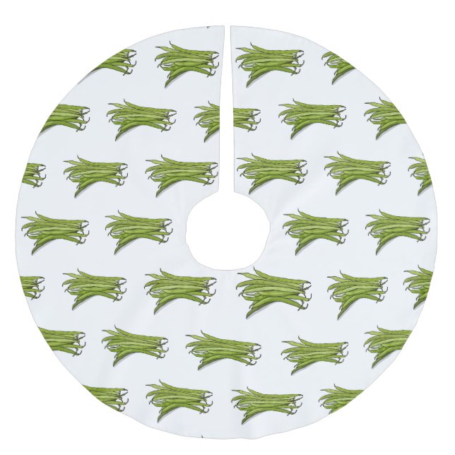 Jupon De Sapin En Polyester Brossé Illustration de haricots verts (Devant)