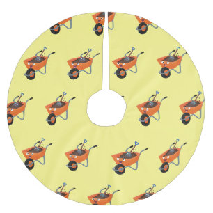 Jupon De Sapin En Polyester Brossé Illustration de la brouette en brouette orange trè