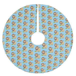 Jupon De Sapin En Polyester Brossé Illustration de l'effervescence de lions heureux