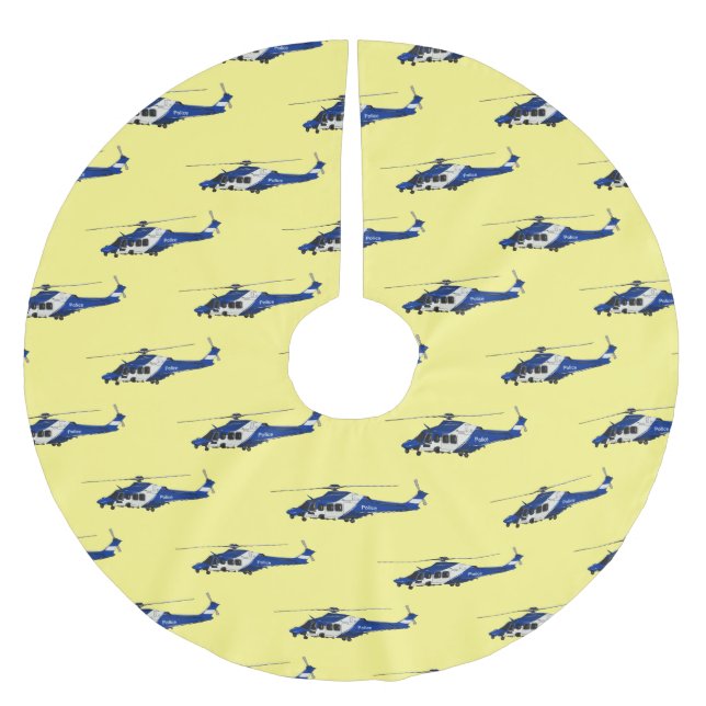 Jupon De Sapin En Polyester Brossé Illustration de l'hélicoptère de police (Devant)