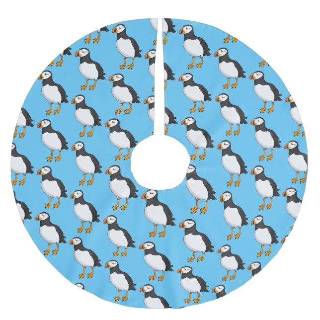 Jupon De Sapin En Polyester Brossé Illustration de macareux de l'Atlantique (Devant)