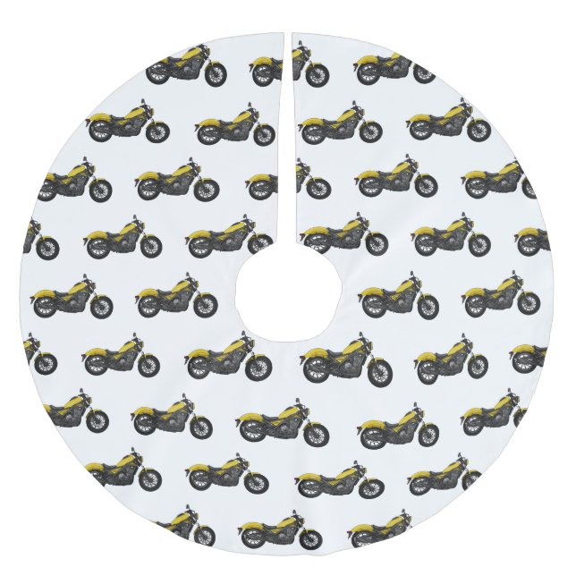 Jupon De Sapin En Polyester Brossé Illustration de moto Cruiser (Devant)