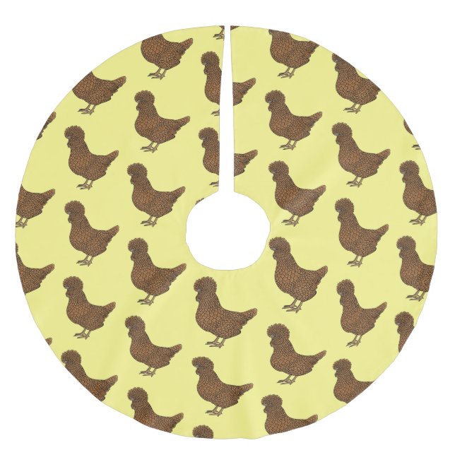 Jupon De Sapin En Polyester Brossé Illustration de poulet à la polis chamois (Devant)