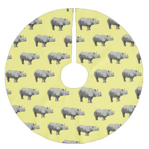 Jupon De Sapin En Polyester Brossé illustration de rhinocéros de Java de dessin animé