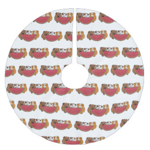 Jupon De Sapin En Polyester Brossé Illustration des Cochons de Guinée et de la pastèq