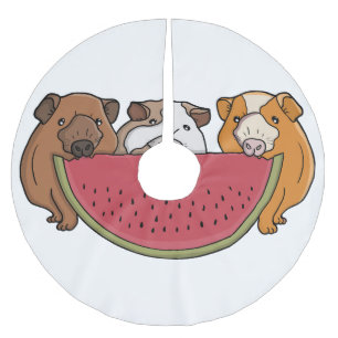 Jupon De Sapin En Polyester Brossé Illustration des Cochons de Guinée et de la pastèq