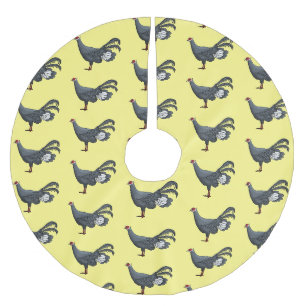 Jupon De Sapin En Polyester Brossé Illustration d'oiseau de faisan à oreilles bleues