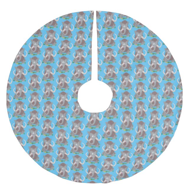 Jupon De Sapin En Polyester Brossé Illustration drôle de mammouth laineux (Devant)