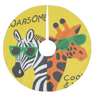 Jupon De Sapin En Polyester Brossé Illustration du dessin animé de la cool Zebra Gira