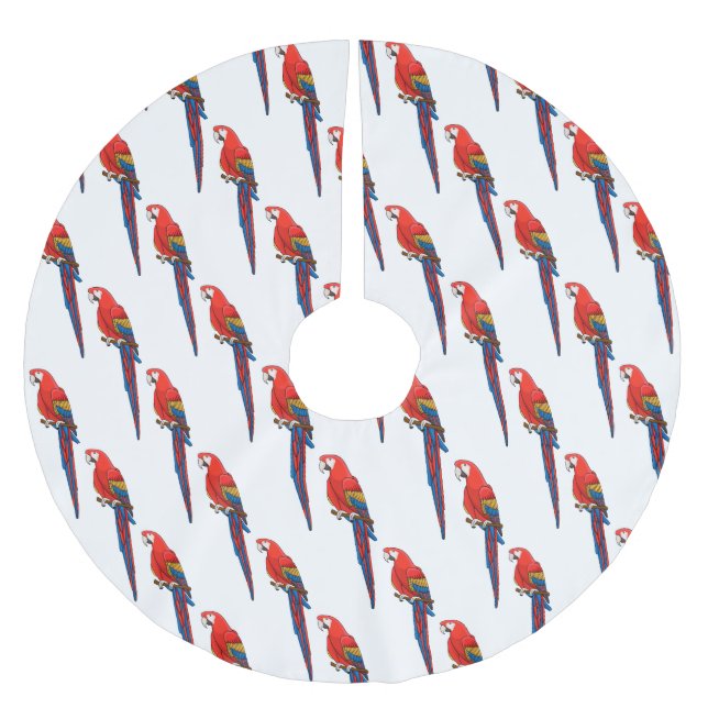 Jupon De Sapin En Polyester Brossé Illustration du perroquet de macaw Scarlet (Devant)