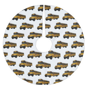 Jupon De Sapin En Polyester Brossé Illustration d'un autobus scolaire