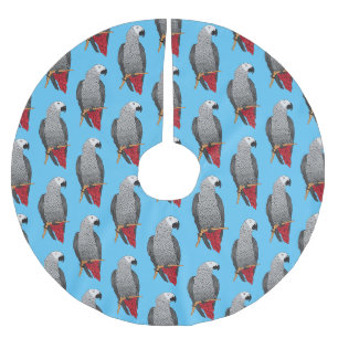 Jupon De Sapin En Polyester Brossé Illustration d'un perroquet gris en Afrique