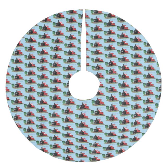 Jupon De Sapin En Polyester Brossé Illustration d'une locomotive à vapeur mûre (Devant)