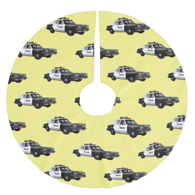 Jupon De Sapin En Polyester Brossé Illustration d'une voiture de police (Devant)