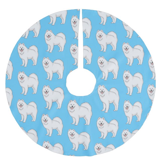 Jupon De Sapin En Polyester Brossé Illustration Samoyed dog (Devant)