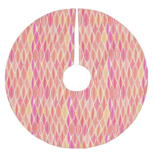 Jupon De Sapin En Polyester Brossé Impression de ruban de milieu de siècle - rose, co