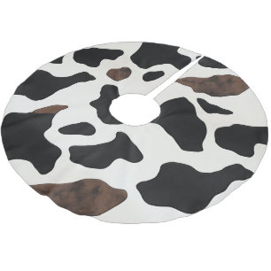Jupon De Sapin En Polyester Brossé Impression de vache confortable avec patchs de vac