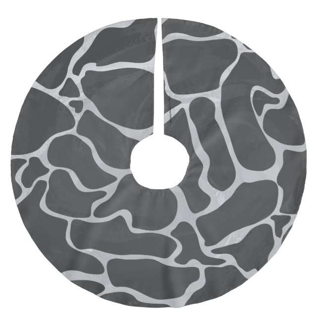 Jupon De Sapin En Polyester Brossé Impression Giraffe noir et gris clair (Devant)