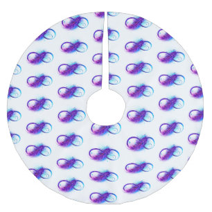 Jupon De Sapin En Polyester Brossé Infini avec plume violette