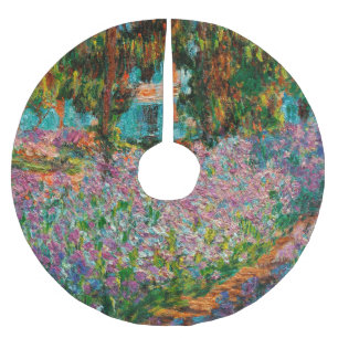 Jupon De Sapin En Polyester Brossé Irises Monet Garden Fleurs Giverny