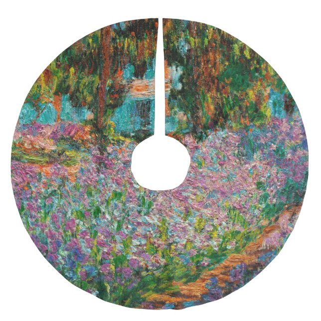 Jupon De Sapin En Polyester Brossé Irises Monet Garden Fleurs Giverny (Devant)