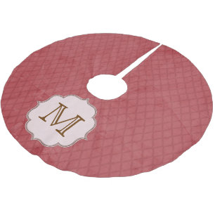 Jupon De Sapin En Polyester Brossé Jacquard rouge Trian Imprimer Monogramme Arbre ini