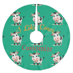 Jupon De Sapin En Polyester Brossé J'Aime Cows Art Thunder_Cove