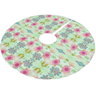 Jupon De Sapin En Polyester Brossé Jardin Éclectique Enchantant : Beauté Florale Dive