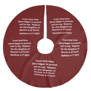 Jupon De Sapin En Polyester Brossé JÉSUS Commence À Prêcher : Repens - Noël Moderne