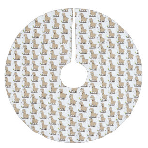 Jupon De Sapin En Polyester Brossé Joli alpaga joyeux avec dessin animé de papillon