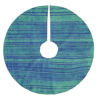 Jupon De Sapin En Polyester Brossé Joli bleu et vert Distressed Stripes Motif