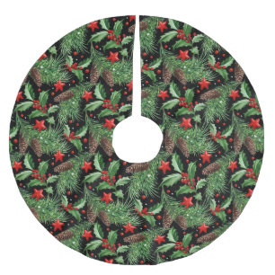 Jupon De Sapin En Polyester Brossé Joli Motif de Noël