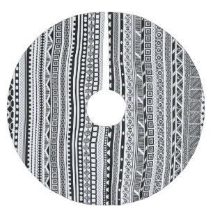 Jupon De Sapin En Polyester Brossé Joli noir blanc aztèque design motif