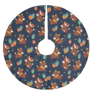 Jupon De Sapin En Polyester Brossé Joli renne de Noël