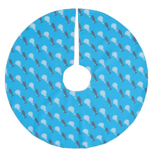 Jupon De Sapin En Polyester Brossé Jolie baleine à sperme soufflant bulles dessin
