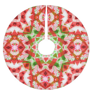 Jupon De Sapin En Polyester Brossé Jolly Noël Rouge Vert rose joyeux étoile Motif