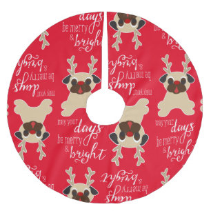 Jupon De Sapin En Polyester Brossé Joyeuse et lumineuse jupe d'arbre de Noël de renn