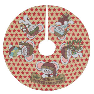 Jupon De Sapin En Polyester Brossé Joyeuse jupe d'arbre de vacances de Christmouse
