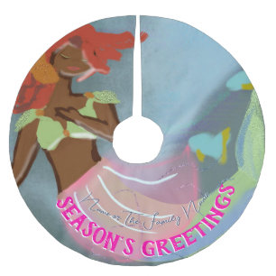 Jupon De Sapin En Polyester Brossé Joyeuses Fêtes Personnalisée Élégante Sirène