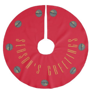 JUPON DE SAPIN EN POLYESTER BROSSÉ JOYEUSES FÊTES RED OR AFFAIRES LOGO MODÈLE